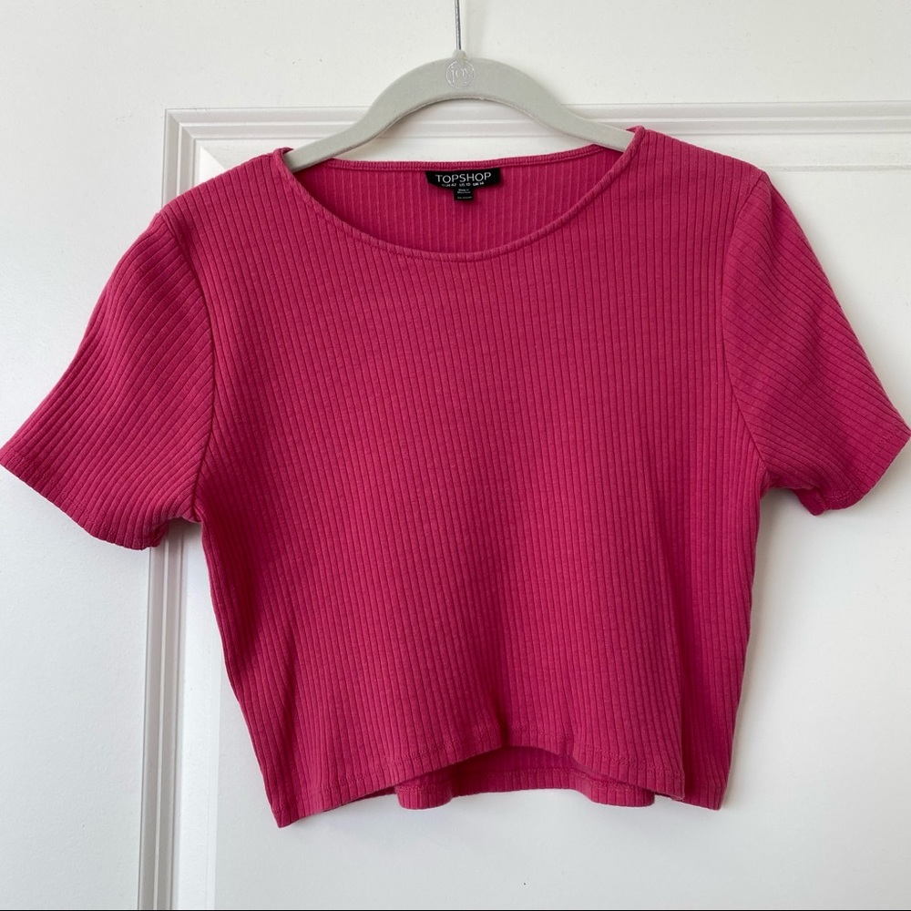Top Shop Hot Pink Ribber Crop Top